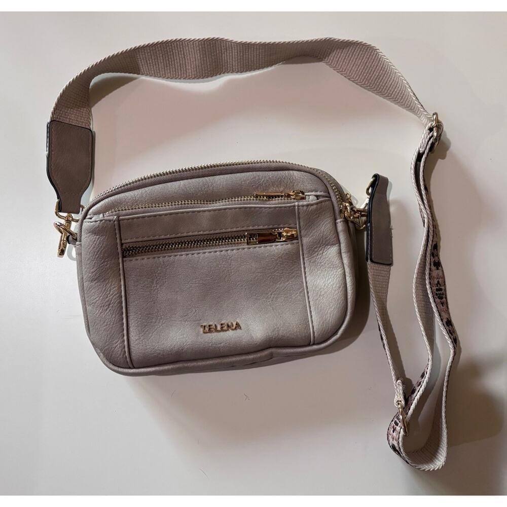 Telena Small Vegan Leather Crossbody Purse With Adjustable Wide Strap